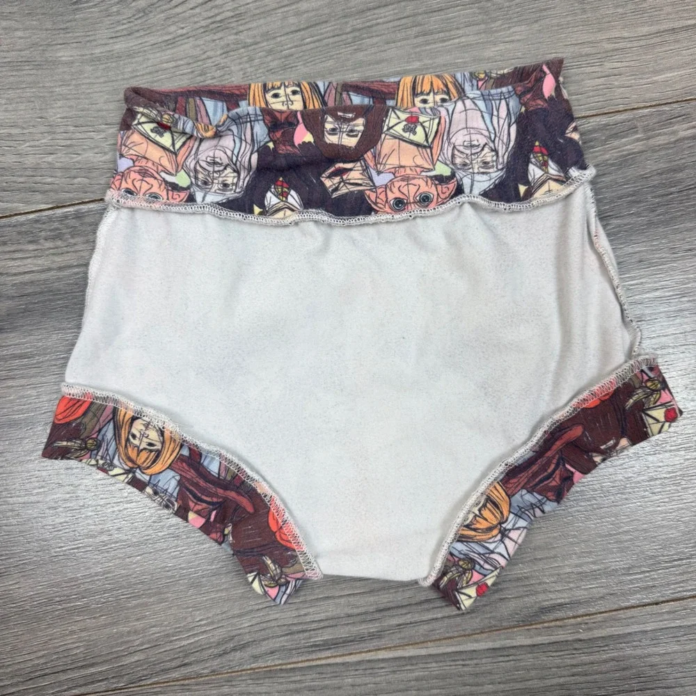 Handmade Wizard Print Bummies High Waist Stretch Shorts‎ Kids 3–6M Multicolor